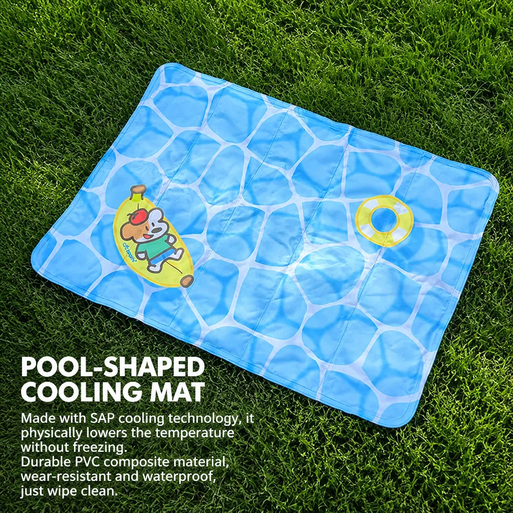 Blue Square Dog Mat