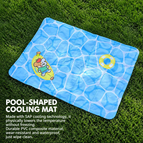 Blue Square Dog Mat