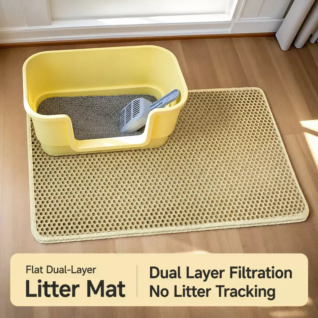 Double-Layer EVA Cat Litter Mat, Cut-to-Fit