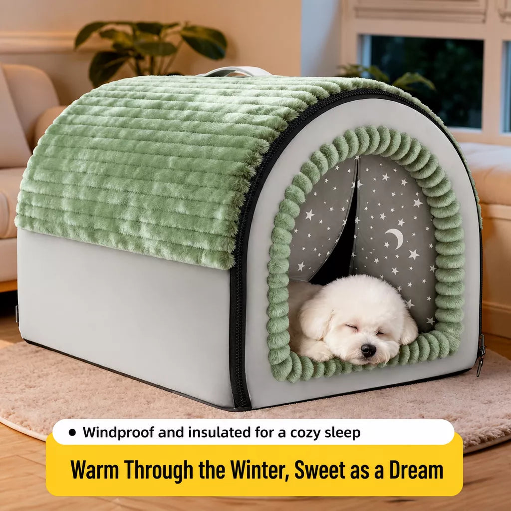 Enclosed Covered Pet Bed for Dogs and Cats