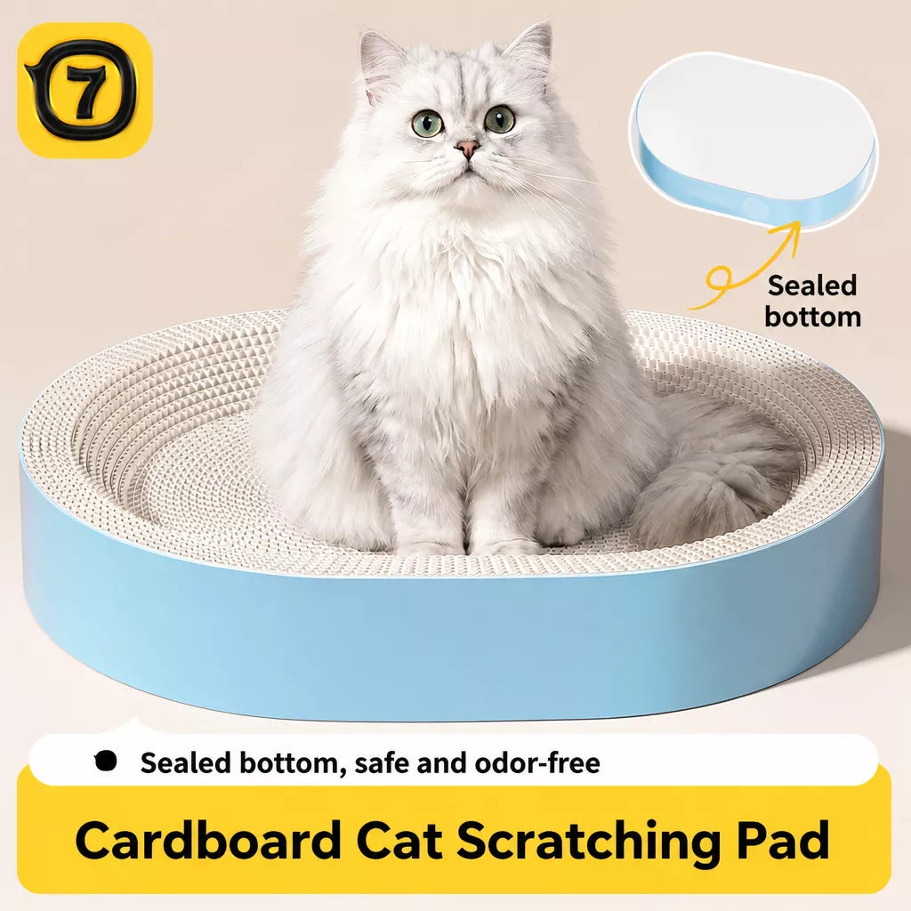 Oval Corrugated Cardboard Cat Scratcher Bed