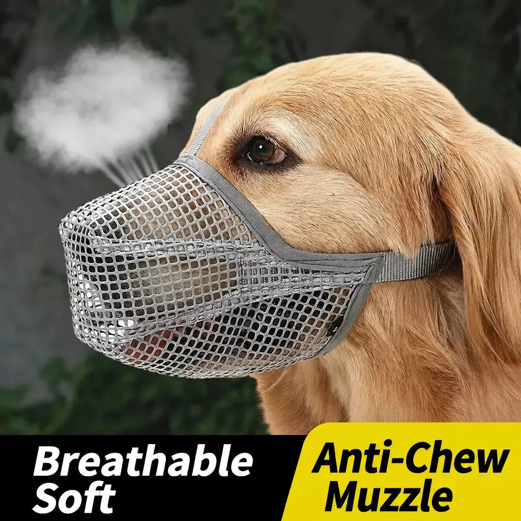 Full-Coverage Breathable Mesh Dog Muzzle