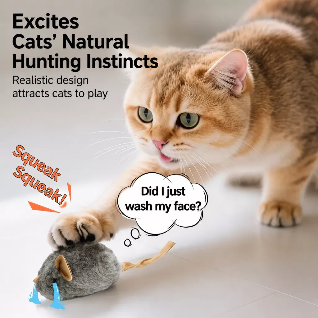 Touch-Activated Plush Mouse Cat Toy