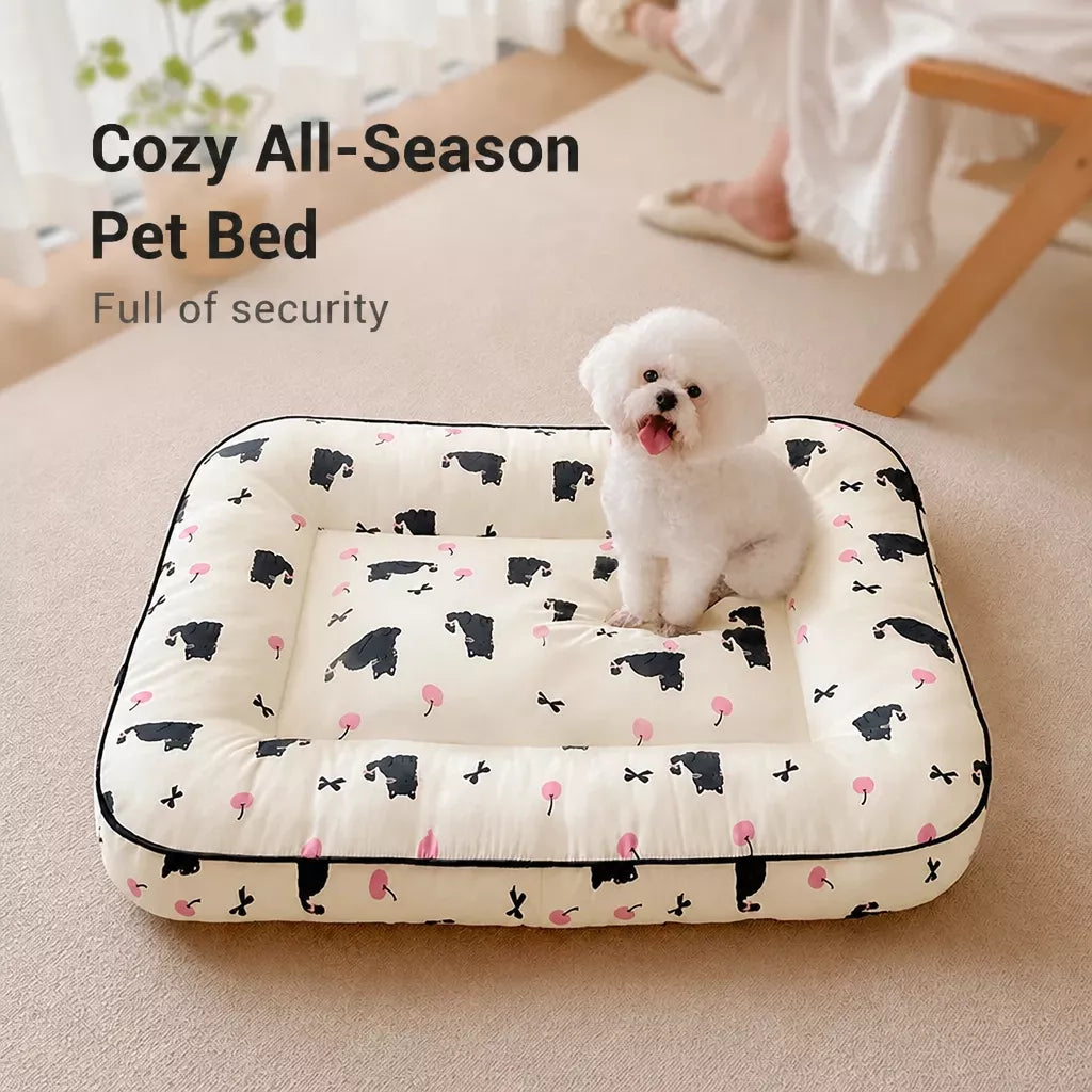 Washable Cotton-Linen Pet Bed Mat for Dogs and Cats