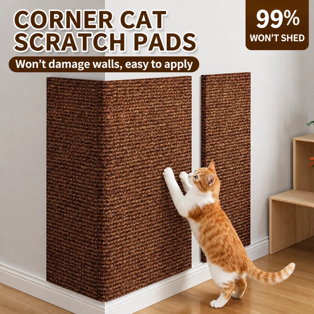 Corner Wall-Mounted Cat Scratcher with Braided Cotton Rope
