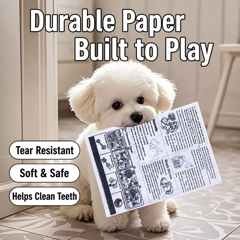 Squeaky Crinkle Dog Toy – Newspaper-Inspired Interactive Toy