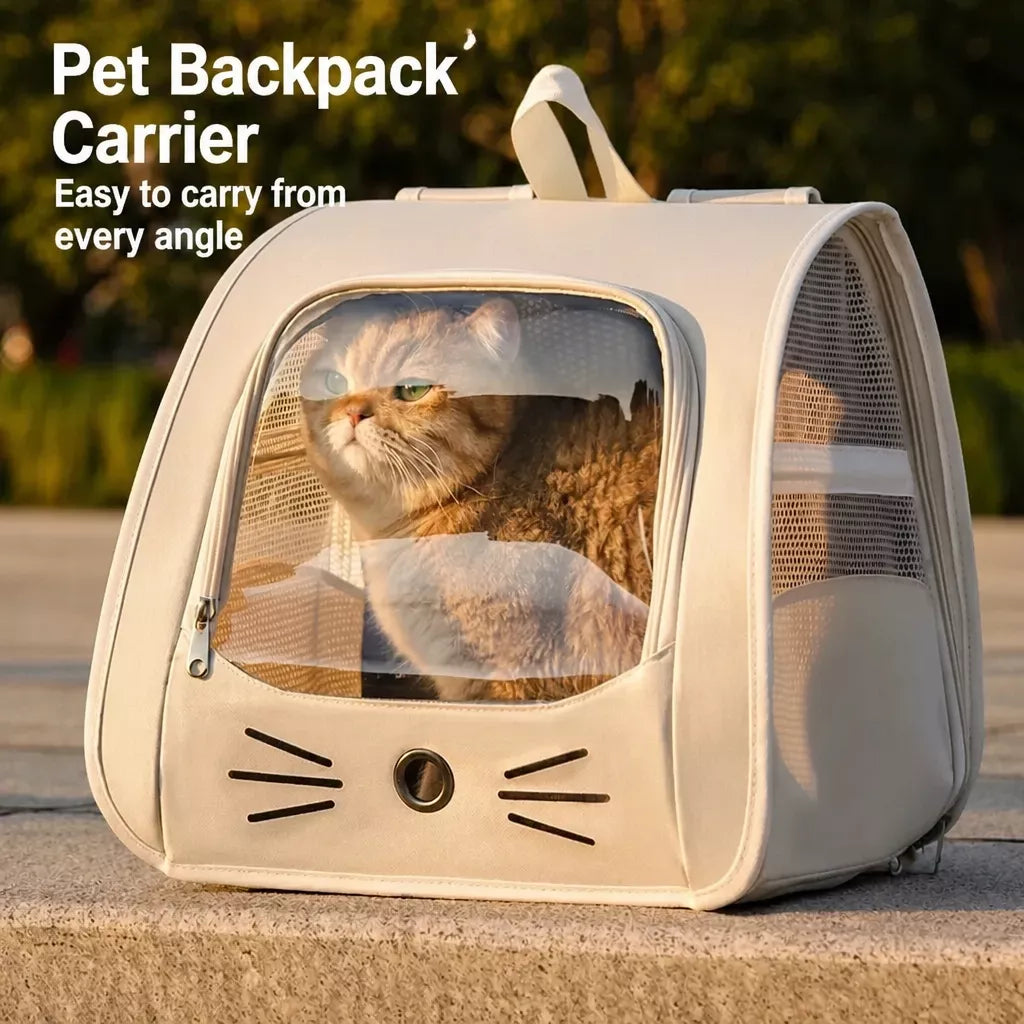Pet Backpack Carrier with Panoramic Window for Cats & Small Dogs