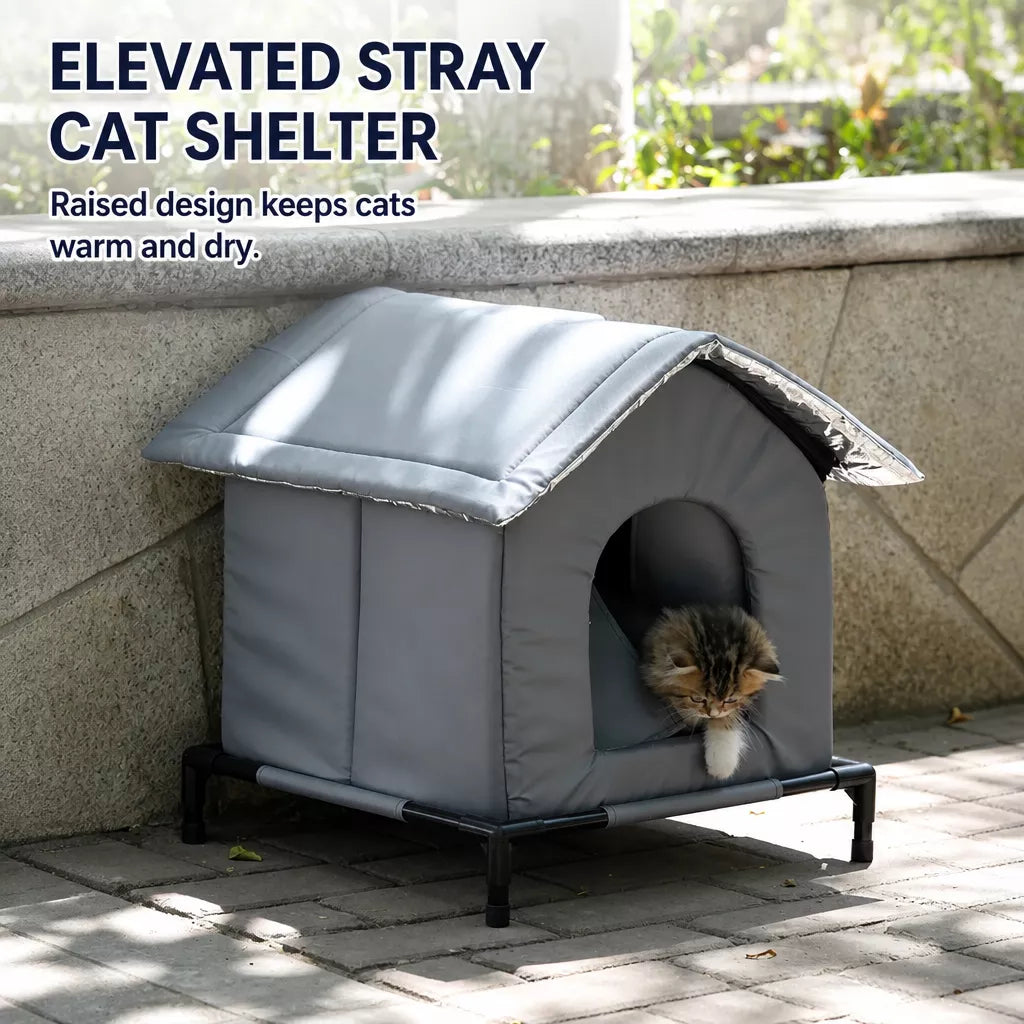 Outdoor Enclosed Pet Shelter for Cats and Dogs