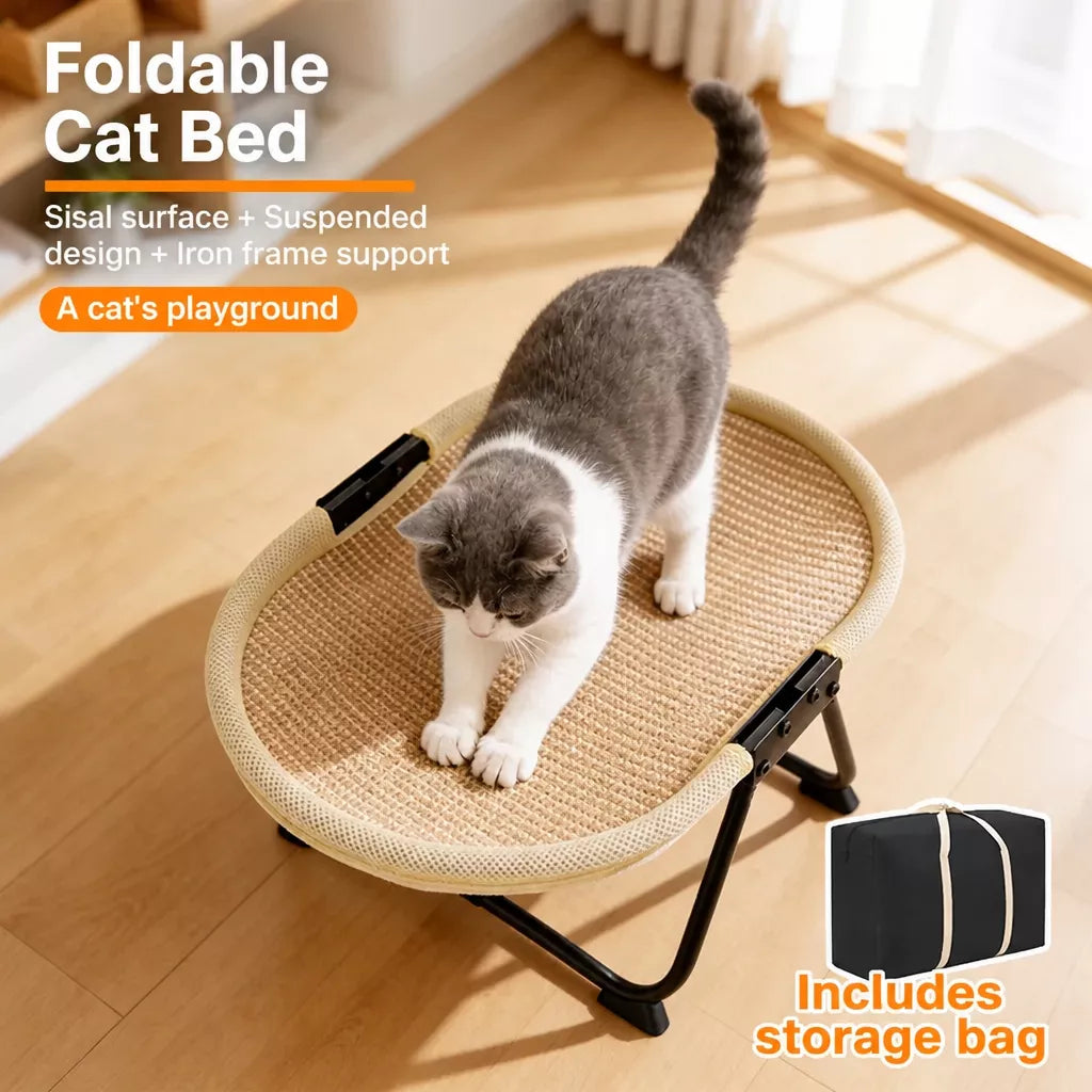 Foldable Elevated Pet Cot for Cats & Dogs