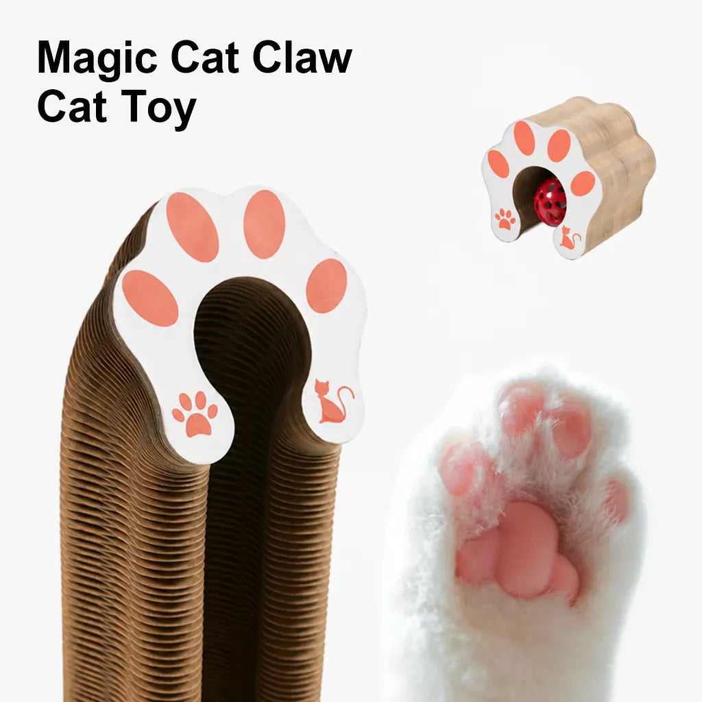 Foldable Accordion Cat Scratcher Toy with Bell