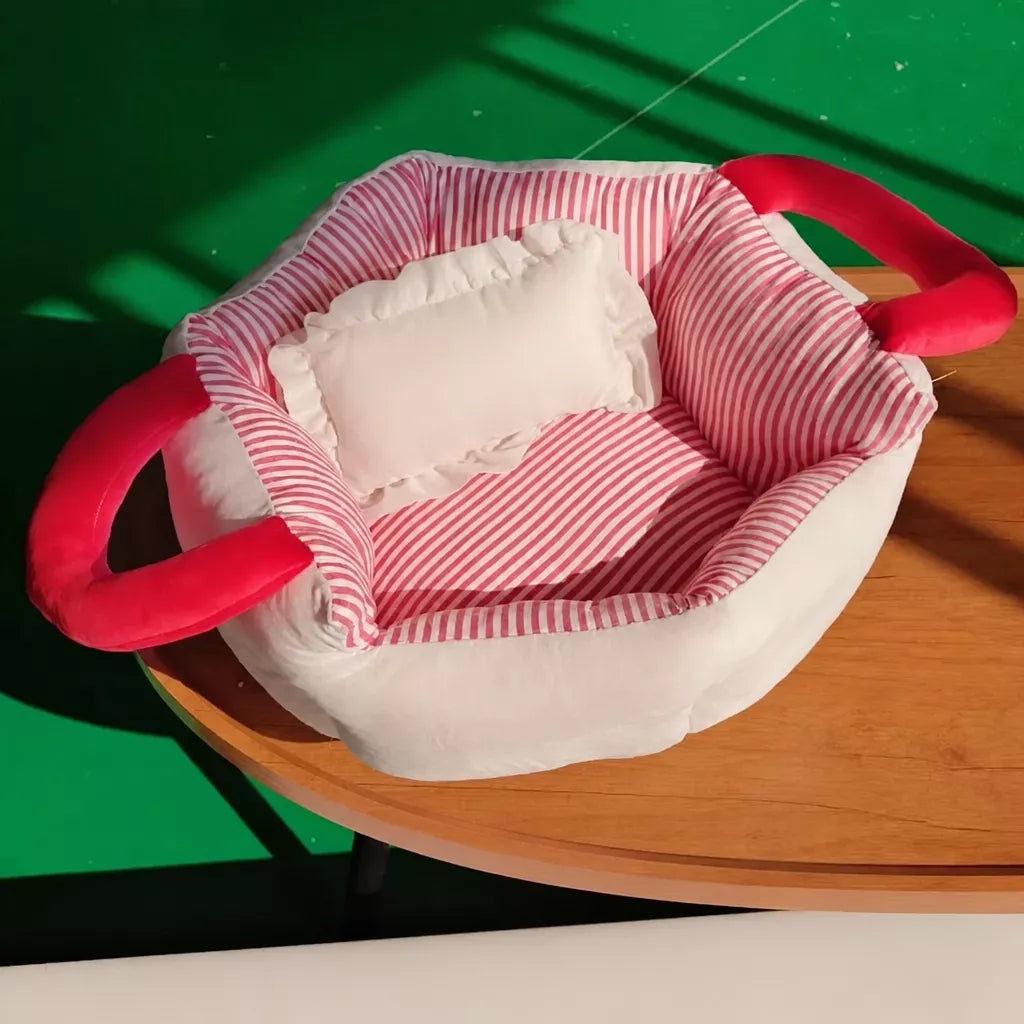 Portable Polyester Pet Bed with Carry Handle