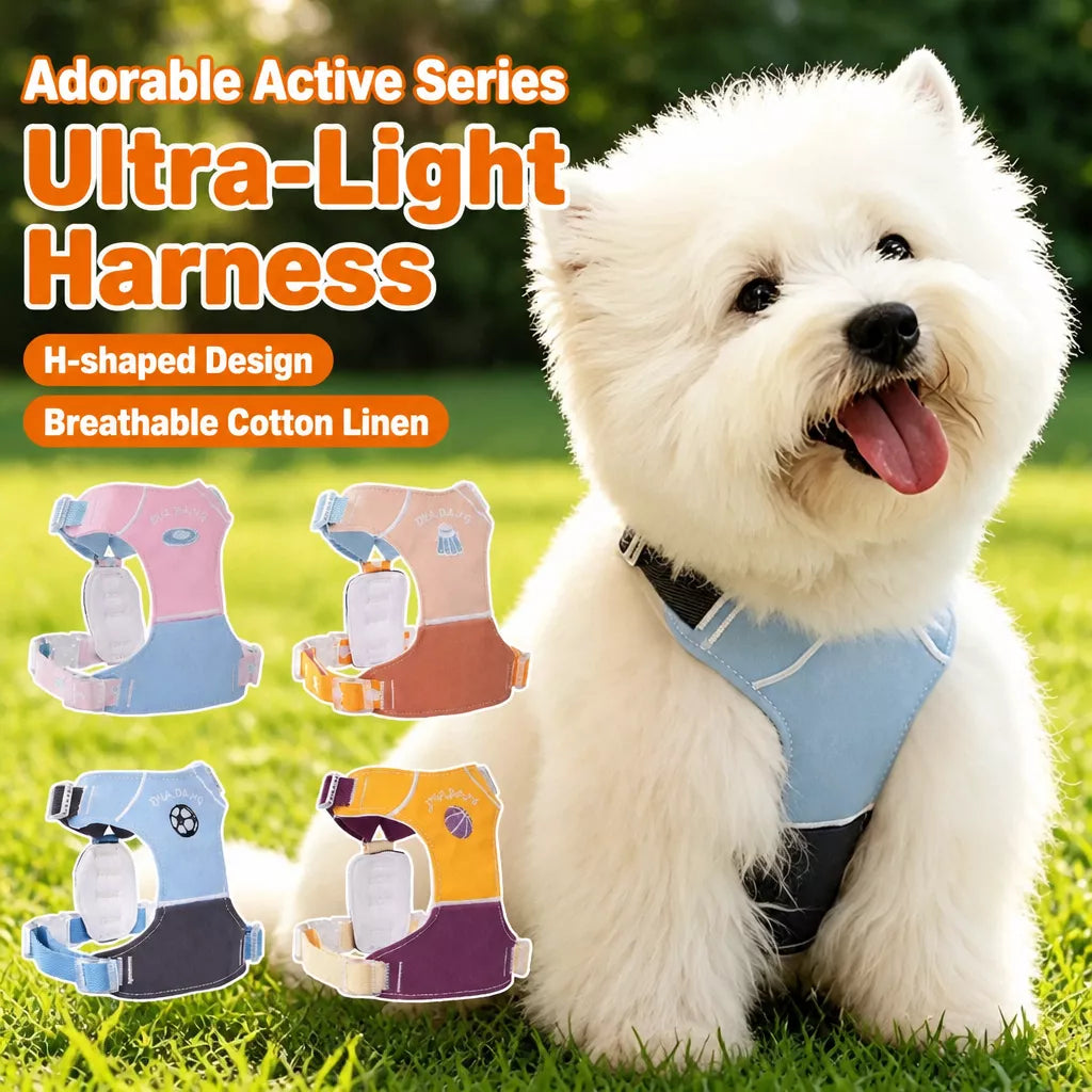 Vest-Style Dog Harness with Leash for Small to Medium Dogs