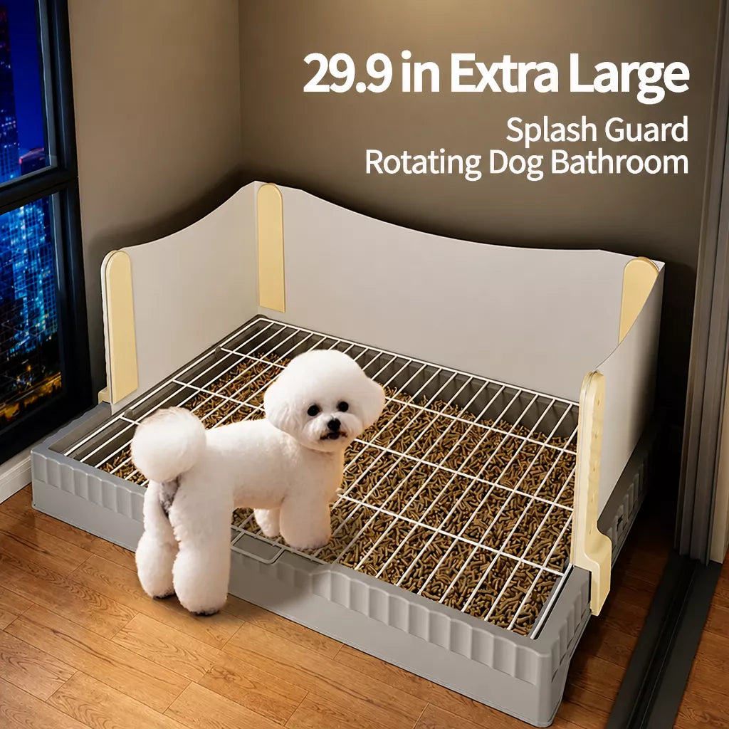 Plastic Dog Potty Tray with Splash Guard and Handle