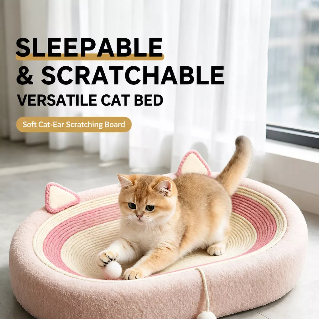 Cat Scratcher Bed with Sisal Mat