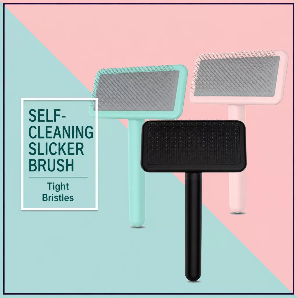 Pet Grooming Pin Brush for Detangling and Fluffing