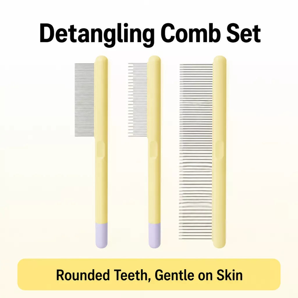 3-Piece Pet Grooming Comb Set for Cats and Dogs