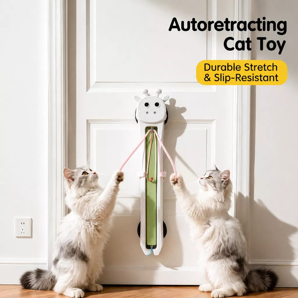 Automatic Wall-Mounted Interactive Cat Toy with Rotating Rope