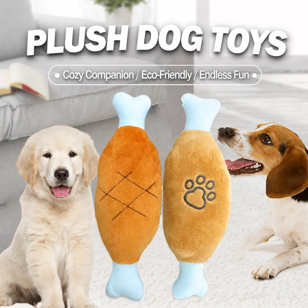 Plush Squeaky Chicken Leg Dog Toy