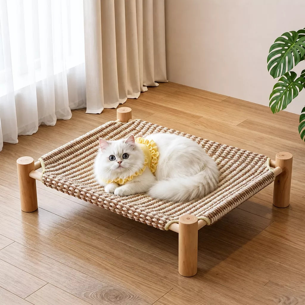 Woven Cat Bed with Scratching Surface