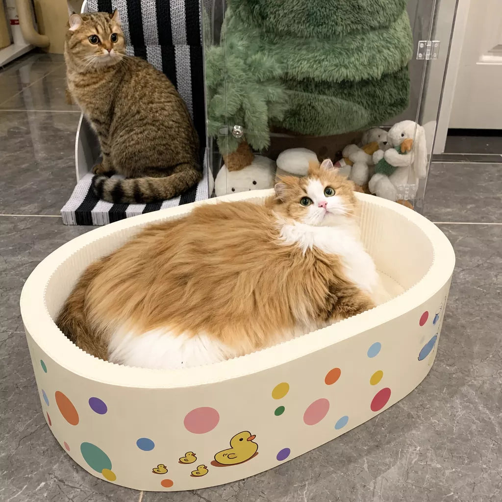 Deep Corrugated Paper Cat Scratcher Bed