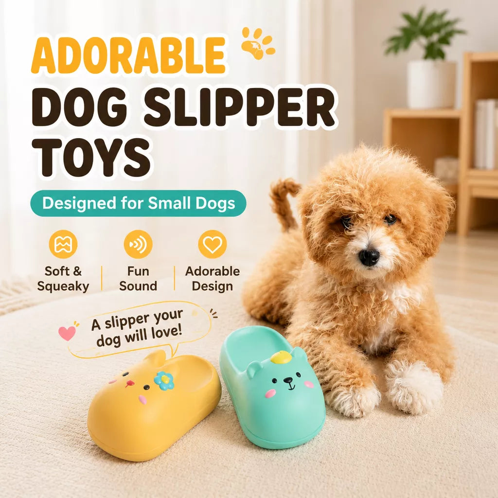 Slipper-Shaped Latex Squeaky Toy for Small and Medium Dogs