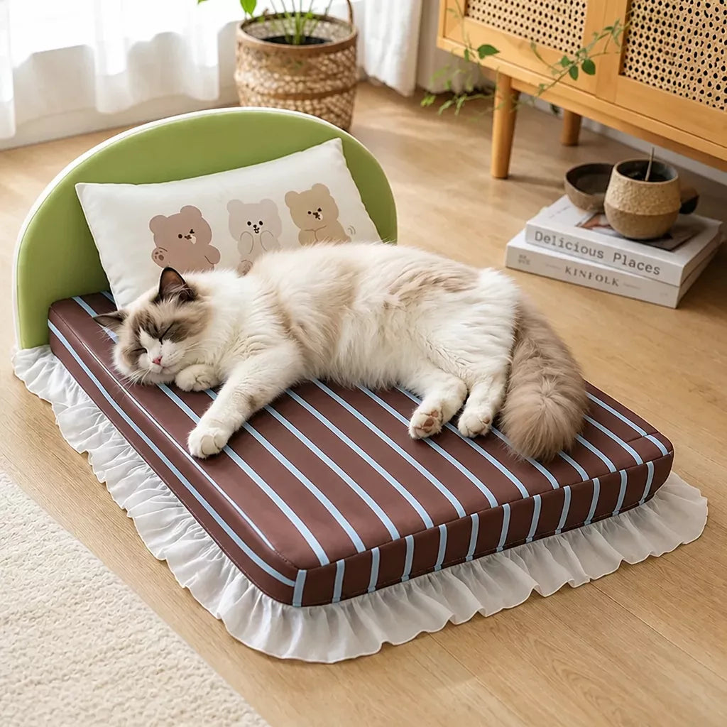 Waterproof Pet Bed with Removable Cover and Pillow