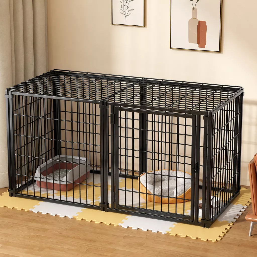 Covered Indoor Pet Playpen with Door