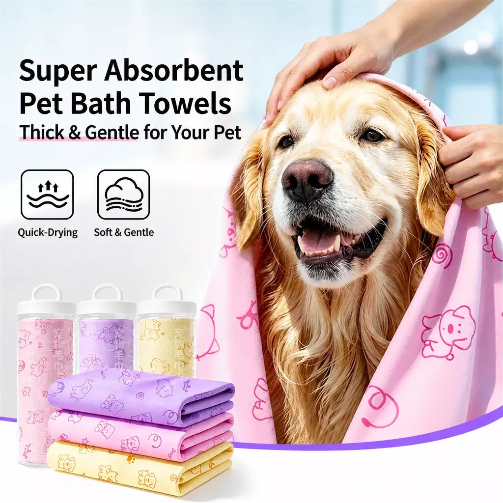 Absorbent Suede Pet Drying Towel for Dogs and Cats