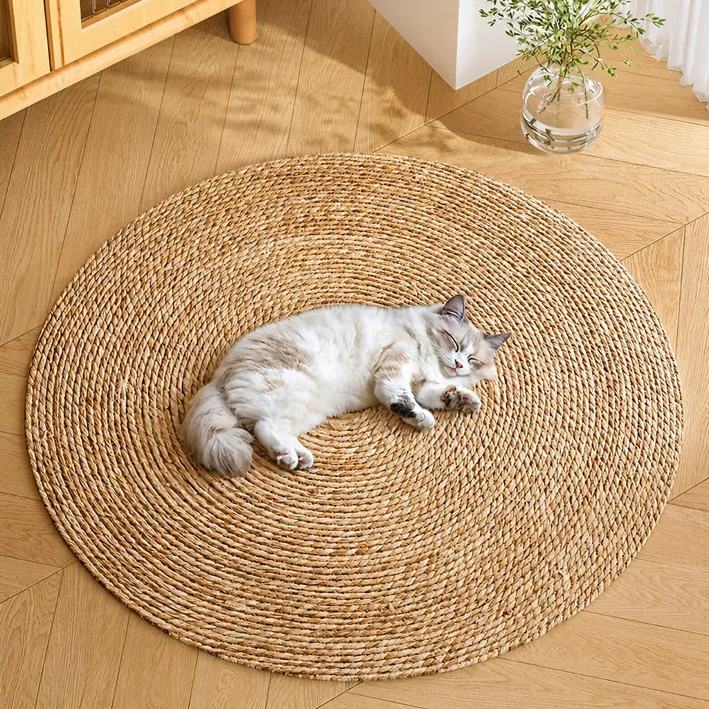Round Bulrush Cat Scratching Mat