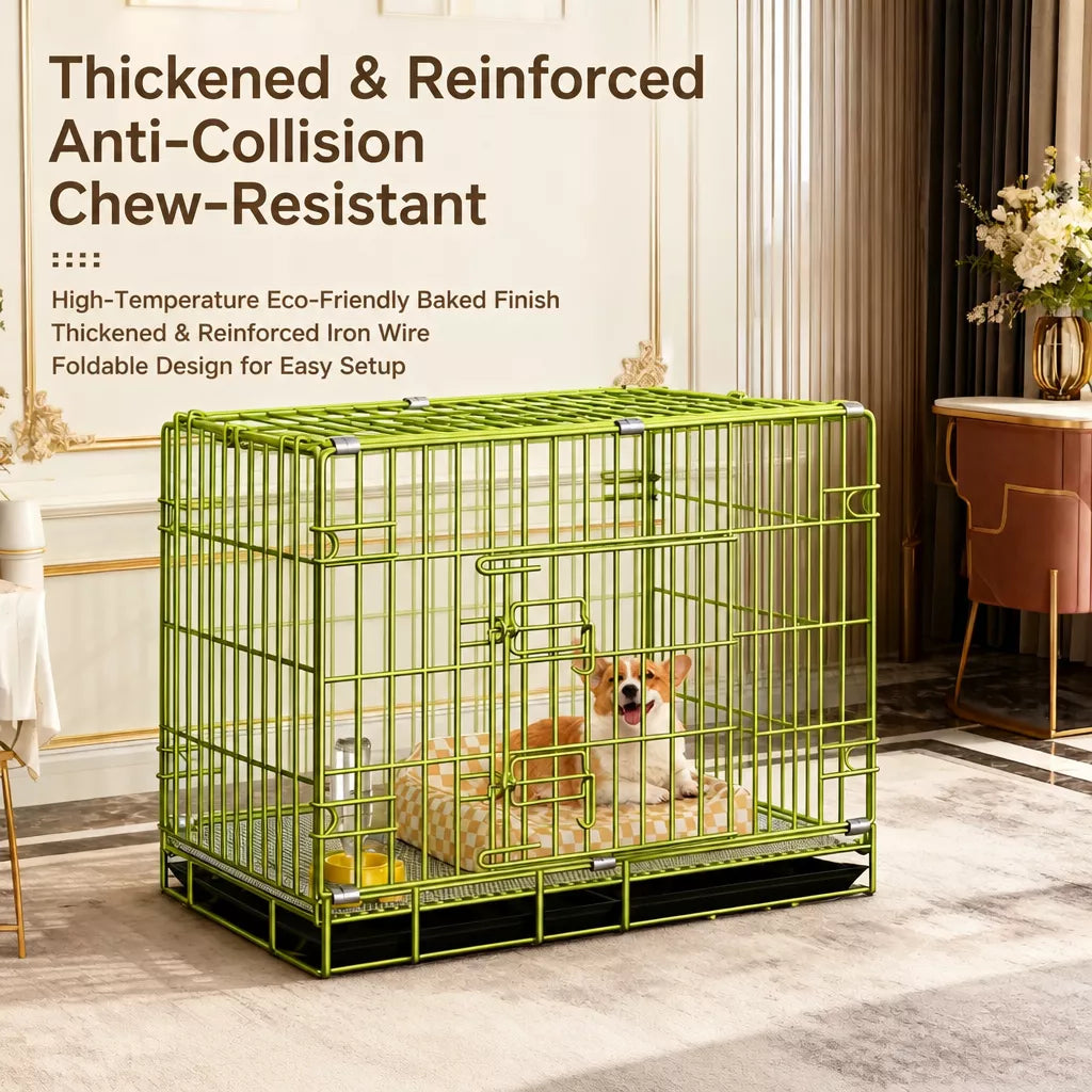 Indoor Dog Crate with Tray for Dogs Up to 33 lb