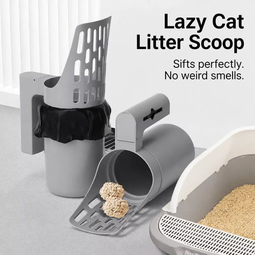 All-in-One Cat Litter Scoop with Bag Roll Holder