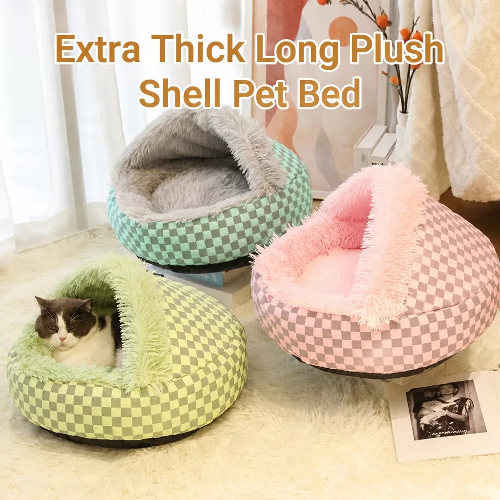 Semi-Enclosed Pet Bed for Cats and Small Dogs