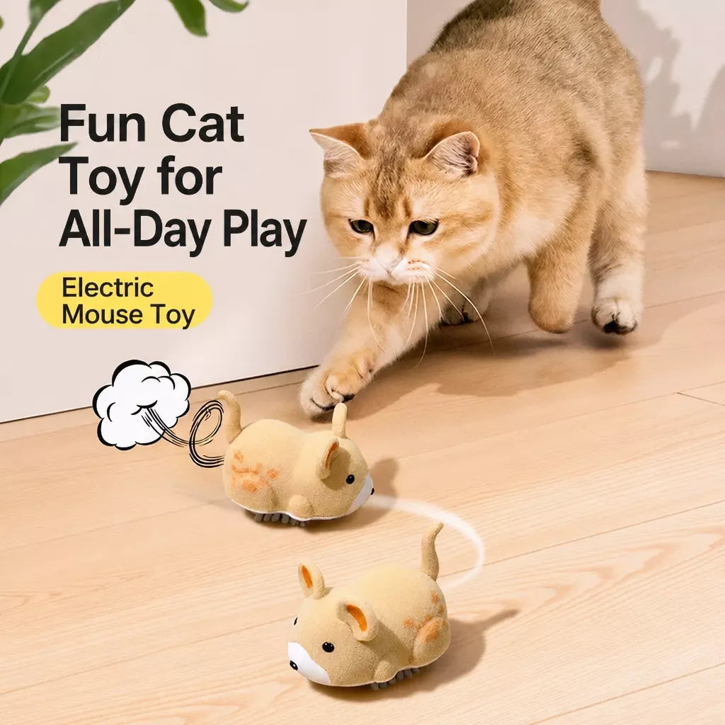 Electronic Plush Mouse Cat Toy with Sound