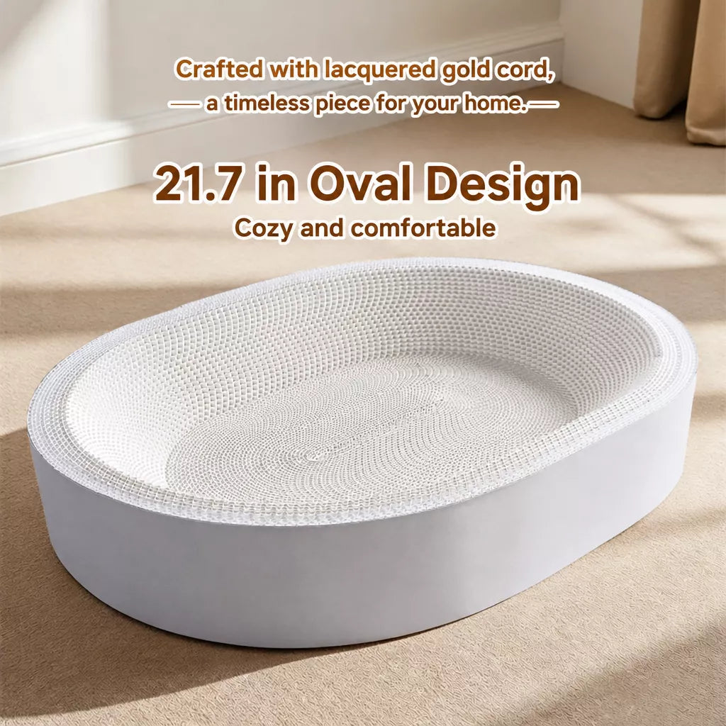 Oval Corrugated Cardboard Cat Scratcher Lounge