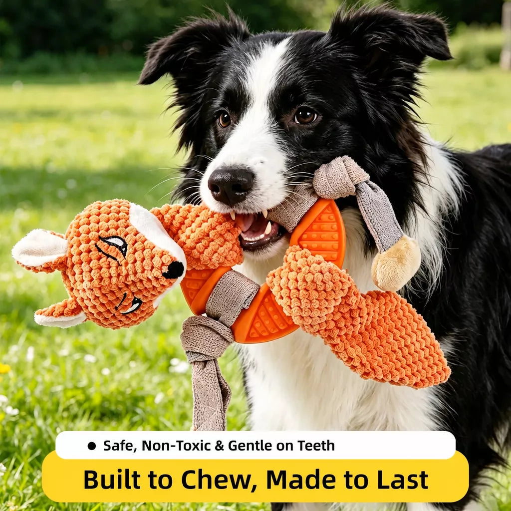 Squeaky Plush Dog Toy for Chewing and Play