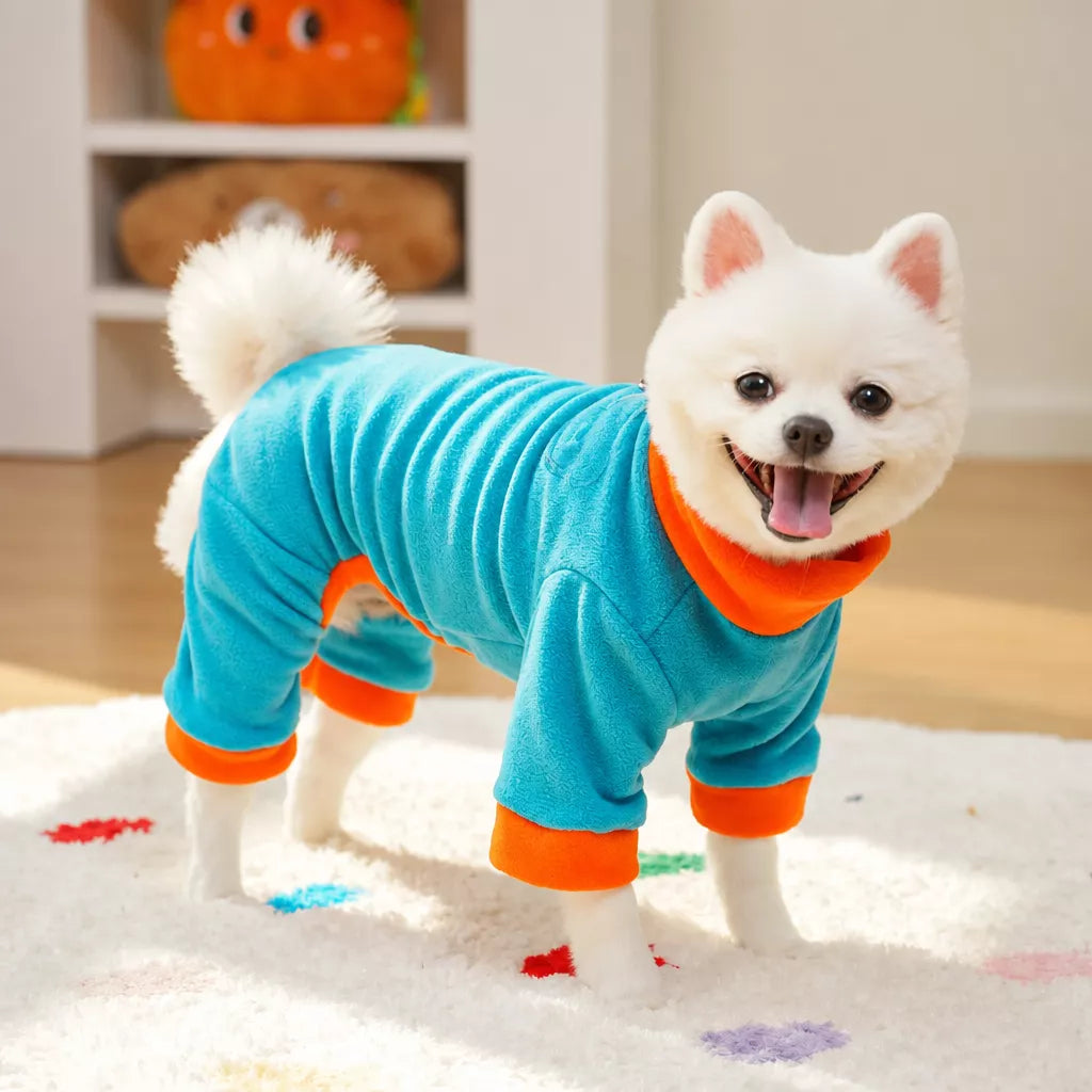 Fleece Four-Leg Dog & Cat Coat for Cool-Weather Walks