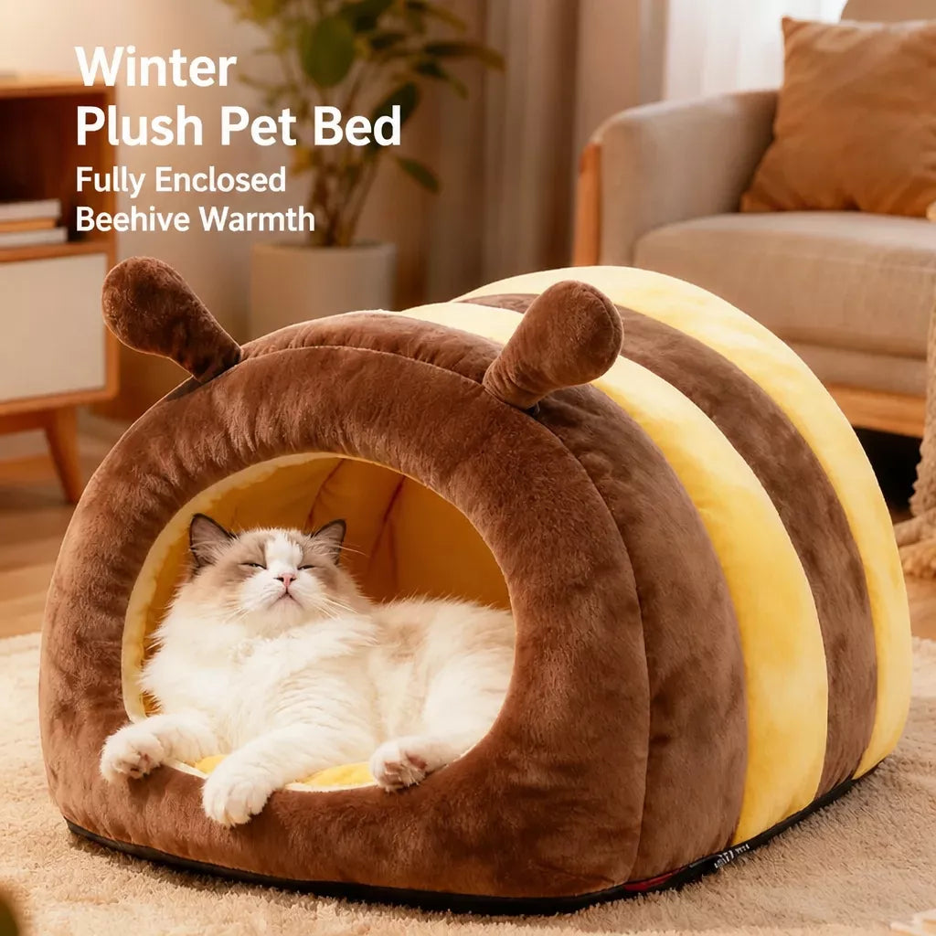 Enclosed Tent-Style Pet Bed for Cats and Small Dogs