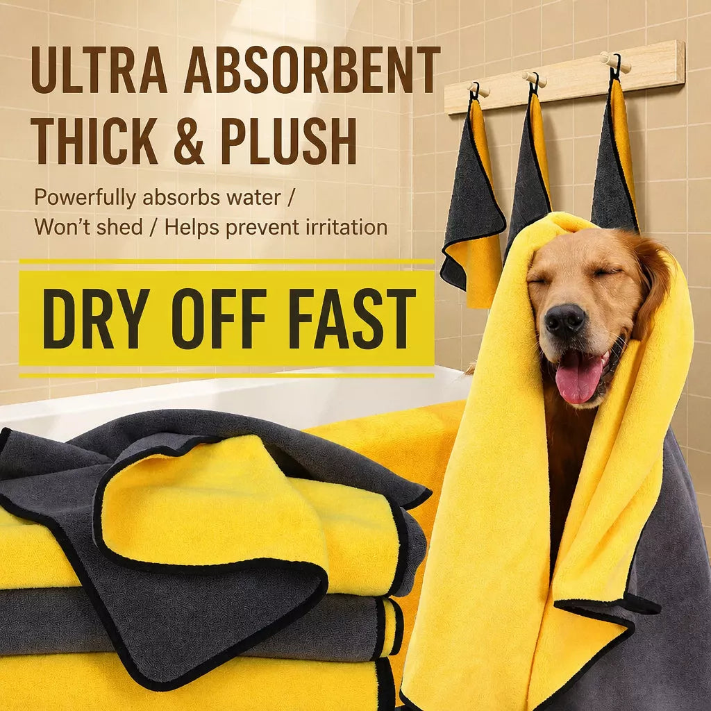 Thick Quick-Dry Pet Drying Towel for Dogs & Cats