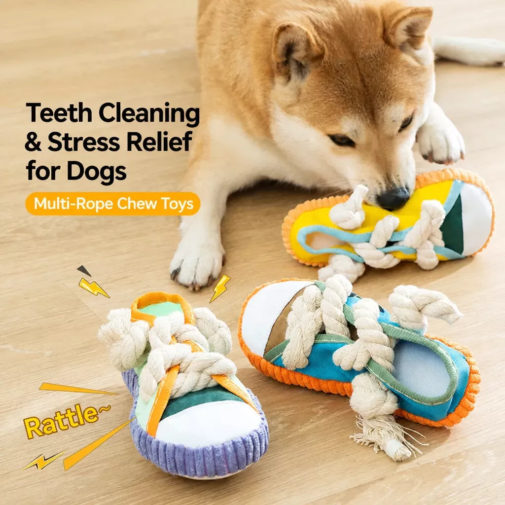 Squeaky Slipper Dog Toy in Oxford Cloth