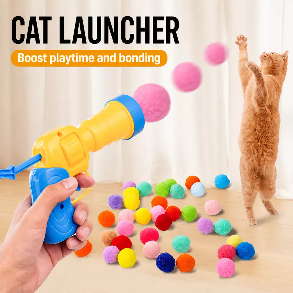 Cat Toy Ball Launcher for Plush and EVA Balls