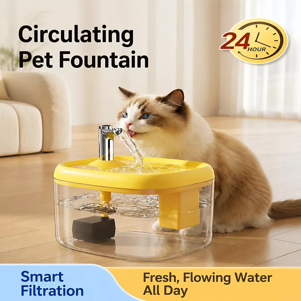 Automatic Pet Water Fountain with Quiet Circulating Flow
