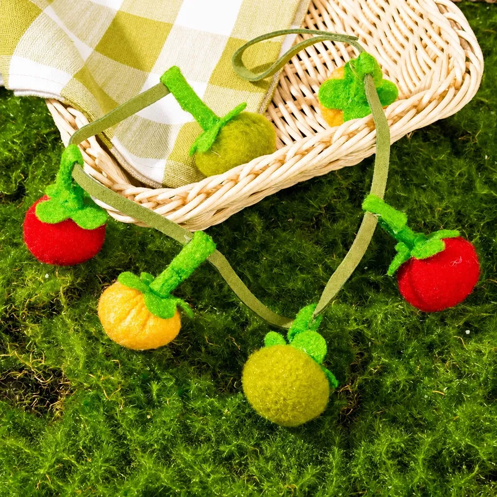 Felt Fruit String Cat Toy with Bell