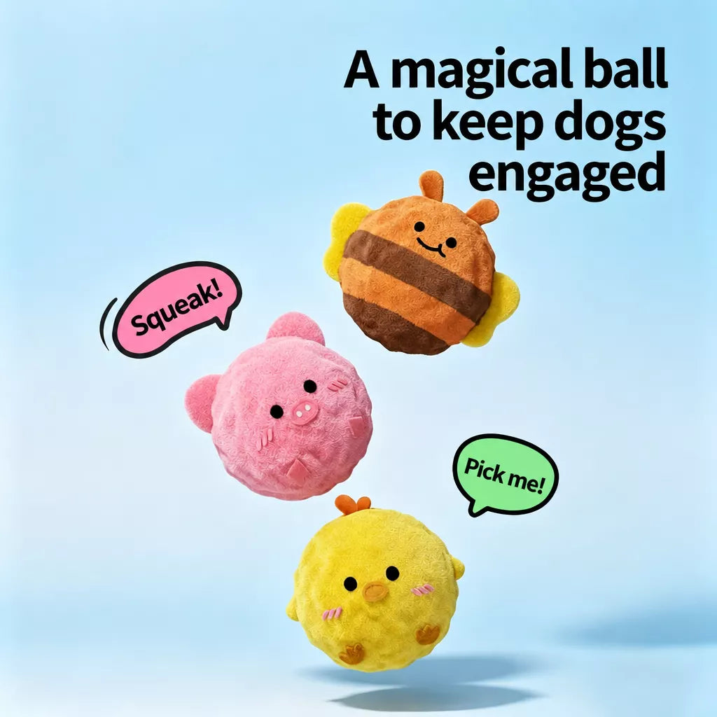 Cartoon Spiky Squeaky Ball Toy for Dogs