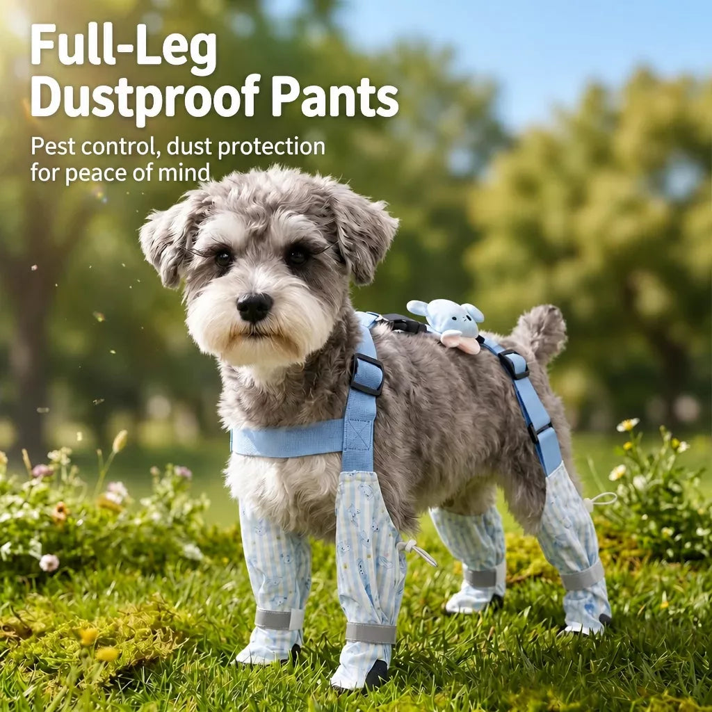 Water-Resistant Dog Jumpsuit with Built-In Paw Covers