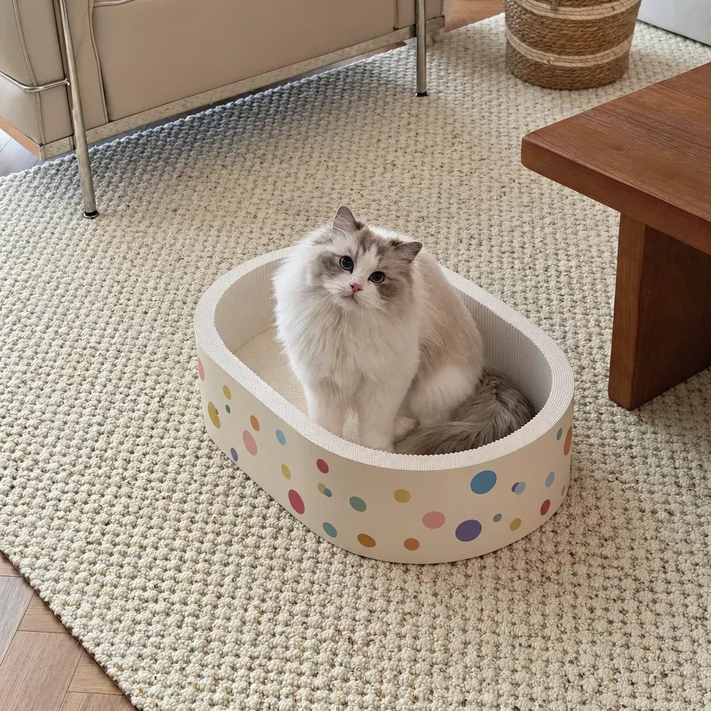 Deep Corrugated Paper Cat Scratcher Bed