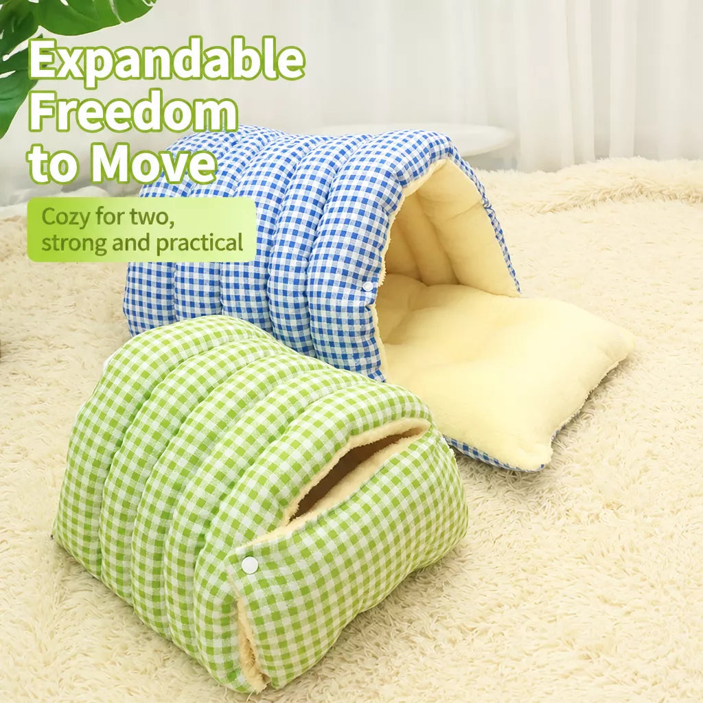 Enclosed Pet Bed with Open Entry for Cats and Small Dogs