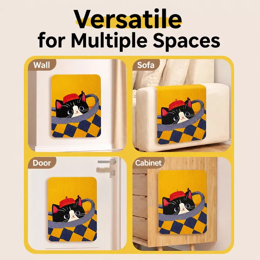 Peel-and-Stick Felt Cat Scratcher Wall Mat