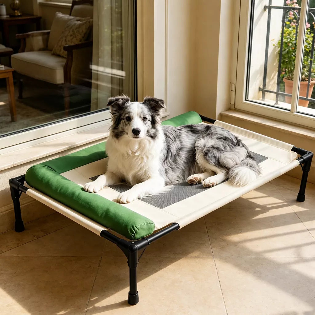 Elevated Pet Cot Bed with Removable Washable Cover