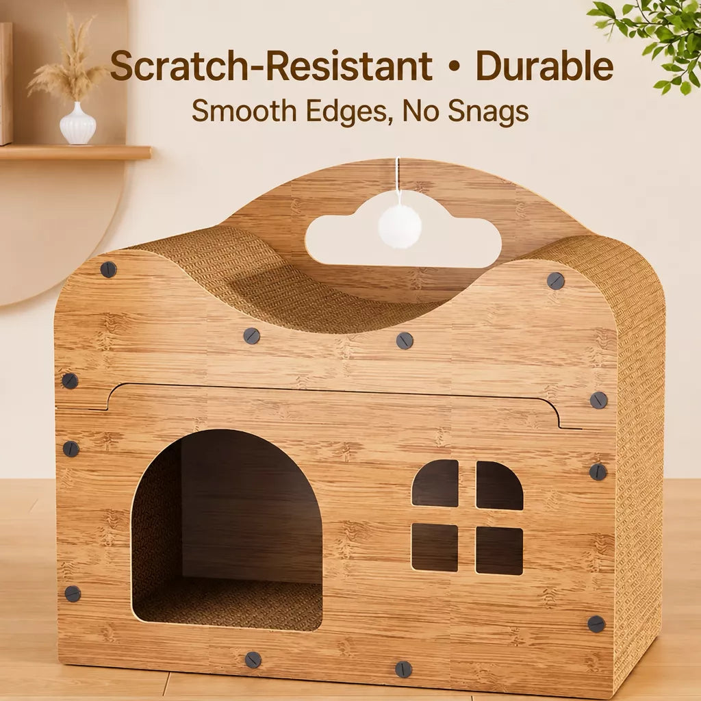 Corrugated Cardboard Cat Scratcher House
