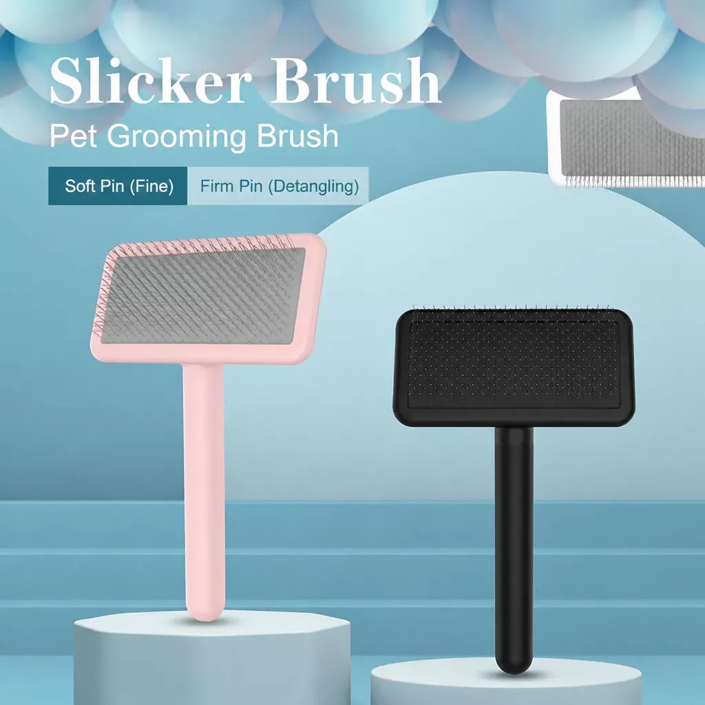 Pet Grooming Pin Brush for Detangling and Fluffing